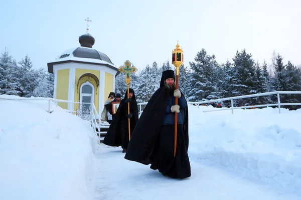 Religiösa processionen på en kristen helgdag epiphany Stockfoto