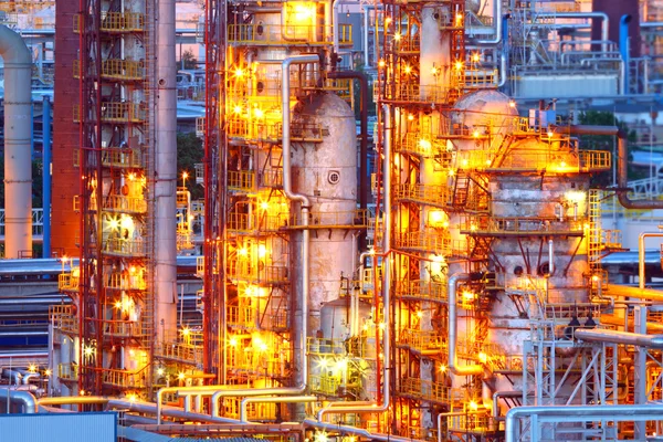 Refinery at night — Stock Photo, Image