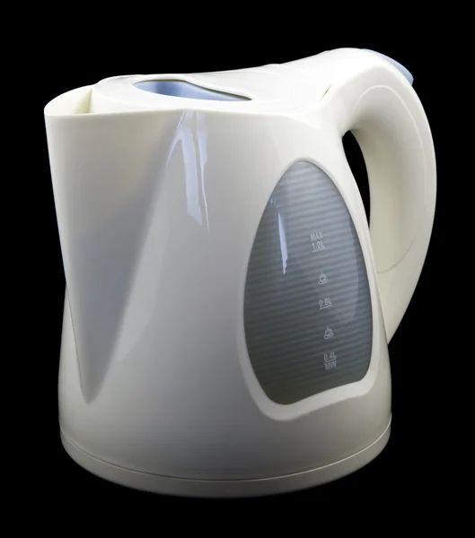 Білий пластиковий електричний чайник — стокове фото