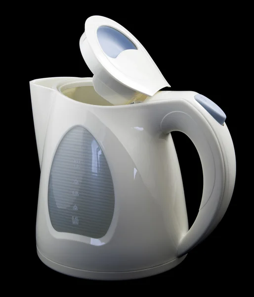 Biały plastikowy czajnik elektryczny — Zdjęcie stockowe