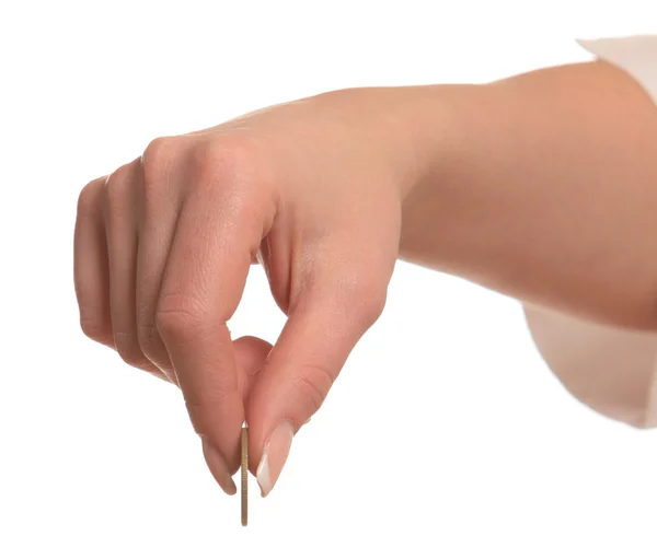 Hand with a coin — Stock Photo, Image