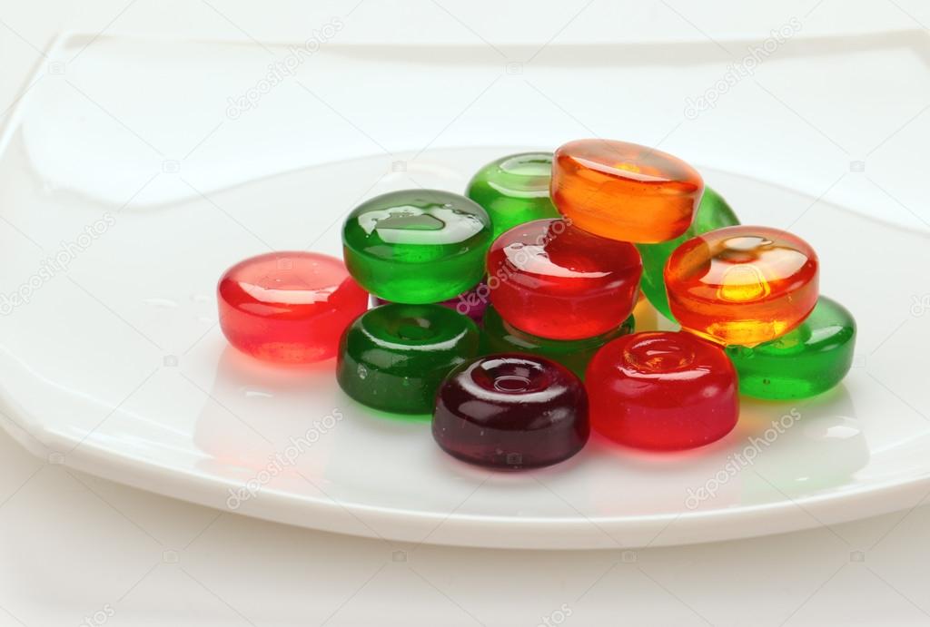 glass colored candies