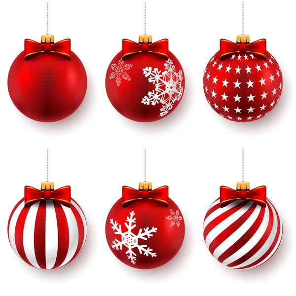 Bolas rojas de Navidad — Vector de stock