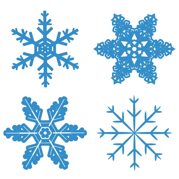 Ensemble flocon de neige bleu — Image vectorielle