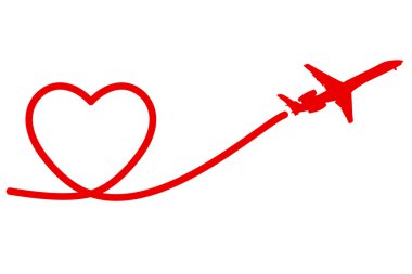 Airplane Heart Free Vector Eps Cdr Ai Svg Vector Illustration Graphic Art