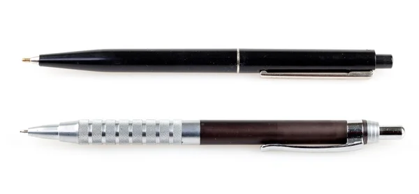 Caneta esferográfica e lápis — Fotografia de Stock