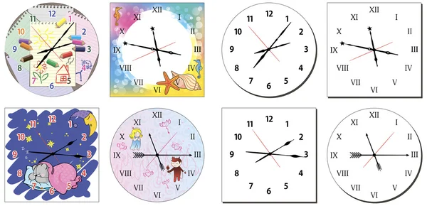 Набір годин — стоковий вектор