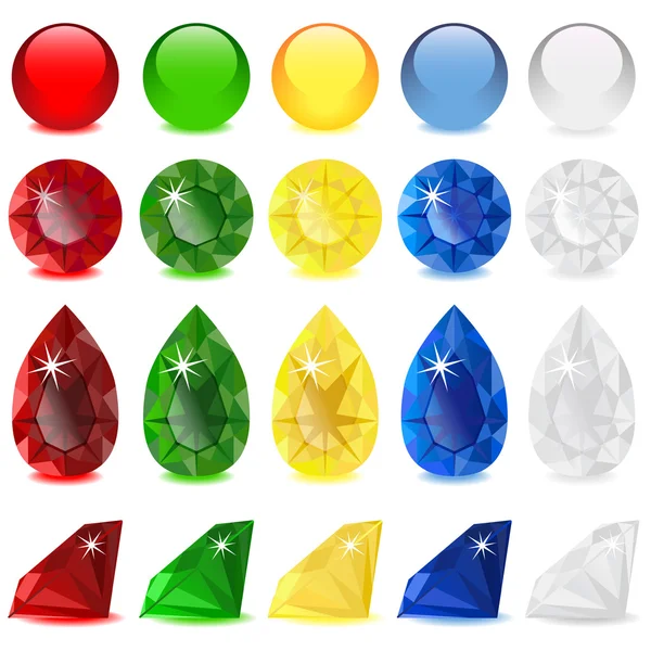 Conjunto de piedras preciosas de color Vectores De Stock Sin Royalties Gratis