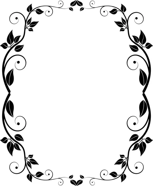 Silhouette floral frame — Stock Vector