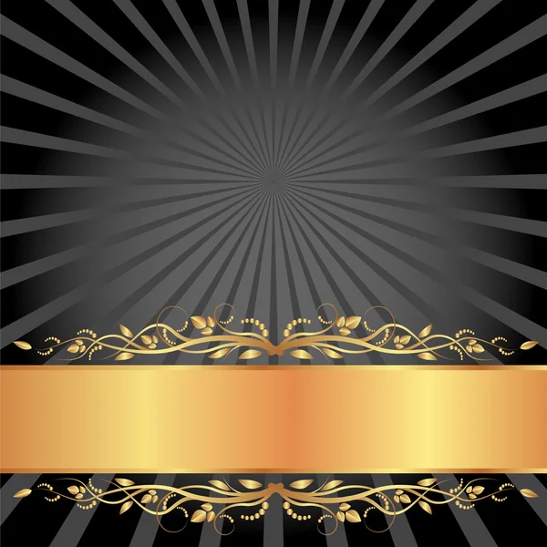 Fondo negro y dorado — Vector de stock