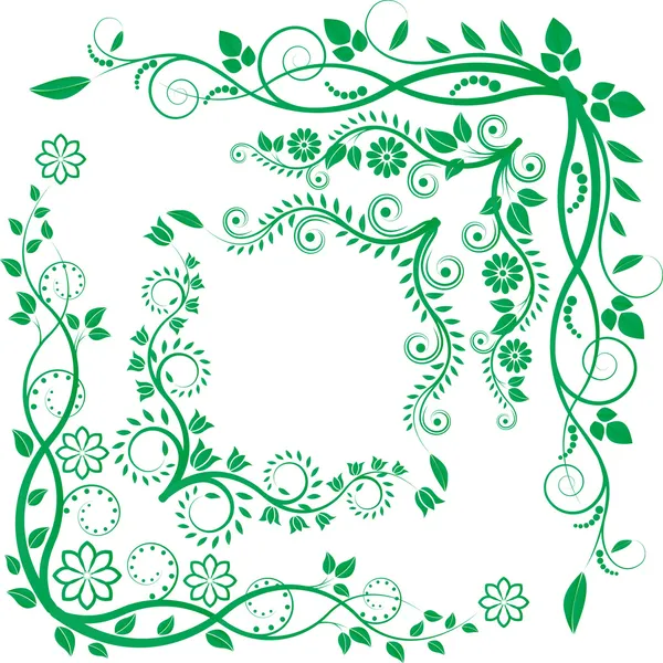 Esquina floral — Vector de stock