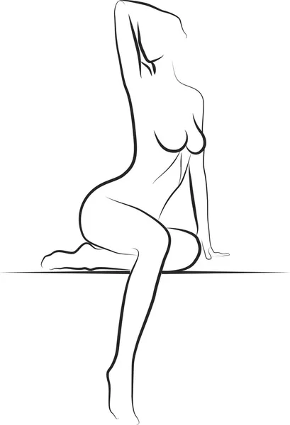 Donna nuda — Vettoriale Stock