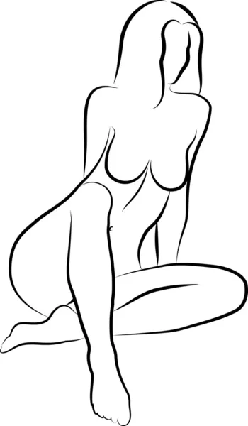 Mujer desnuda — Vector de stock