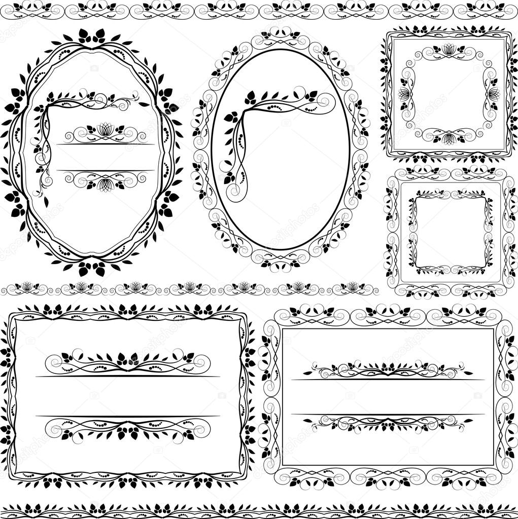 Frames, borders and ornaments floral