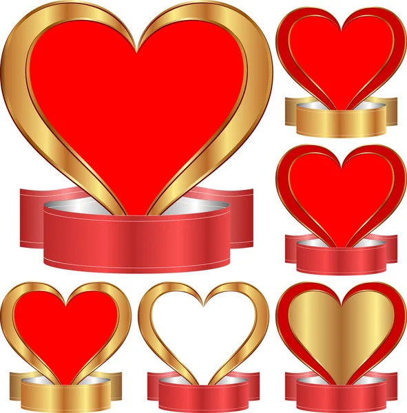 Heart with ribbon — Stock Vector