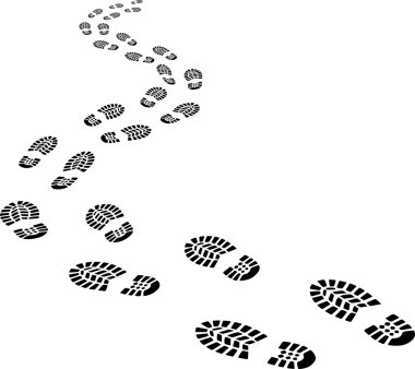 receding footprints clipart