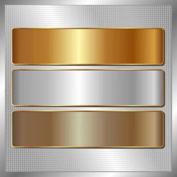 Metallic banners — Stock Vector