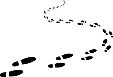 receding footprints clipart