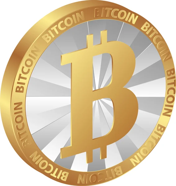 Pièce isolée Bitcoin - monnaie numérique — Image vectorielle