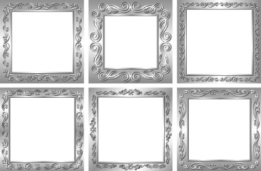 silver frames clipart