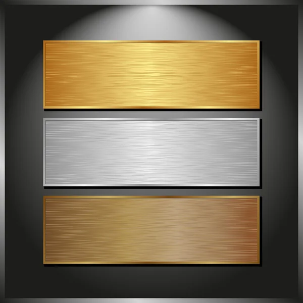 Bandiere metalliche — Vettoriale Stock