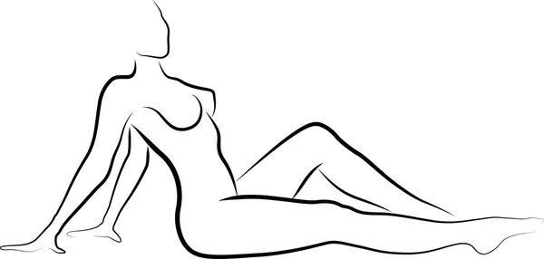 裸女 — 图库矢量图片