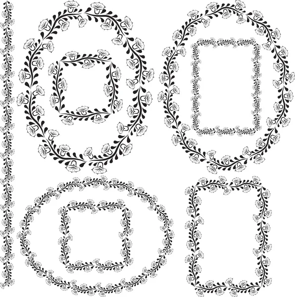 Bordures et cadres floraux — Image vectorielle