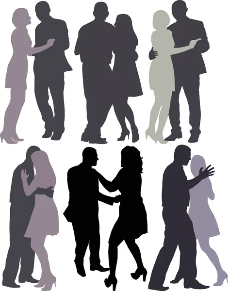 跳舞的夫妇 — 图库矢量图片