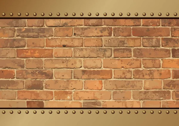 砖墙和金属框架 — 图库矢量图片