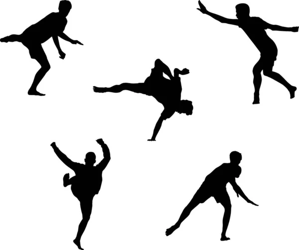 Jumping Man Silhouettes Vector Illustration — Stock Vector