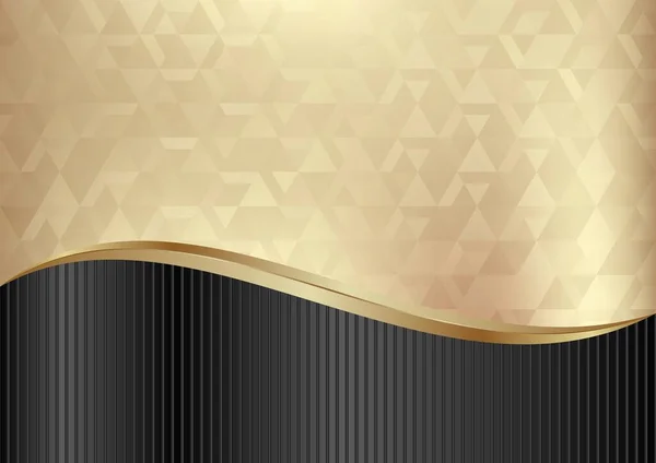 Goldener Und Schwarzer Abstrakter Geometrischer Hintergrund — Stockvektor
