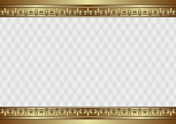 Fond Ancienne Avec Motif Vintage Bordure Dorée — Image vectorielle