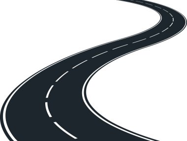 asphalt road, winding route