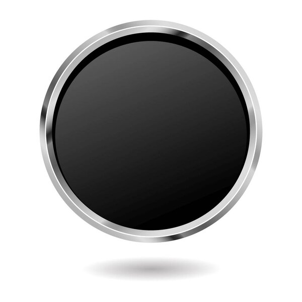 black plate with drop shadow on white background