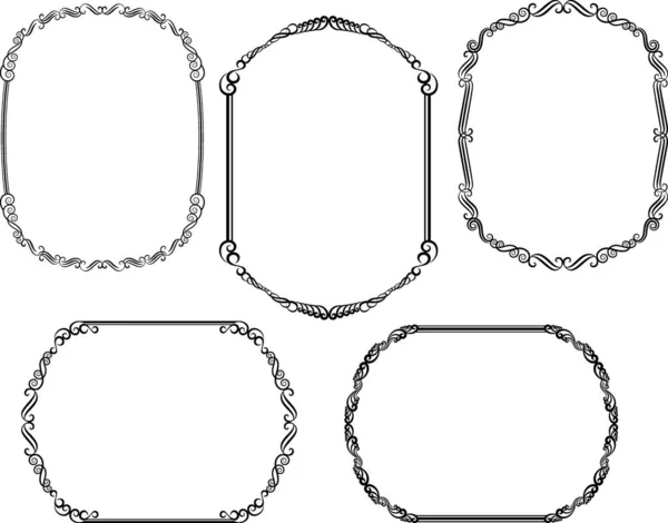Eski Çerçeve Seti Vektör Illüstrasyonu — Stok Vektör