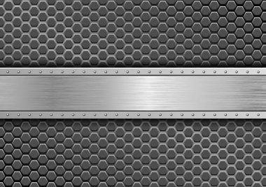 Metal ızgarada uzun bir plaket