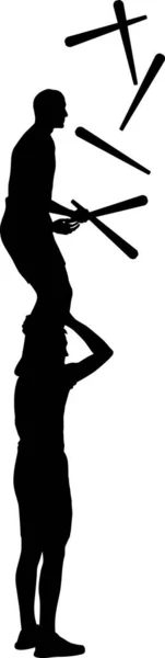 Silhouette Jongleur Illustration Vectorielle — Image vectorielle