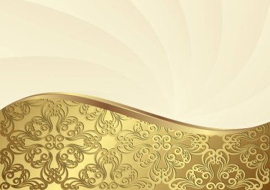 vintage desen ile altın arka plan