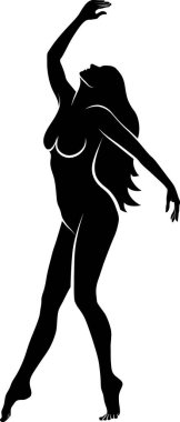 çıplak kadın silueti - vektör çizimi