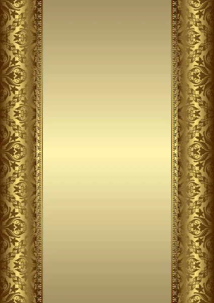 Gold Hintergrund Mit Ornamenten — Stockvektor