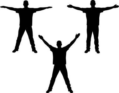 Elleri geniş siluet yayan bir adam