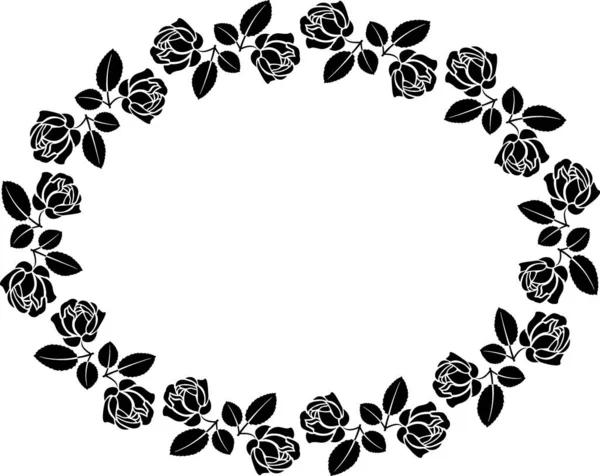 Frame Rose Flowaers Vector Illustration — Vettoriale Stock