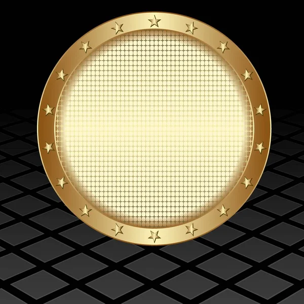 Geometric Background Golden Frame Stars — Stok Vektör