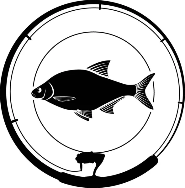 Decoração Pesca Com Peixe Sargo —  Vetores de Stock