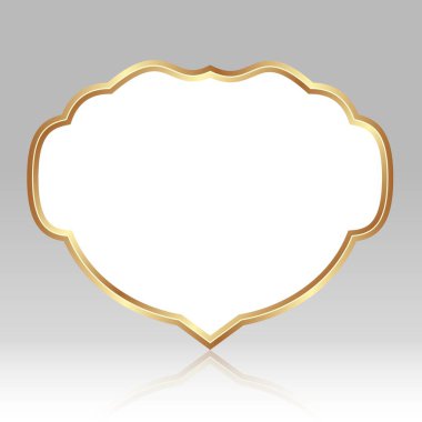 golden frame on gray glossy background