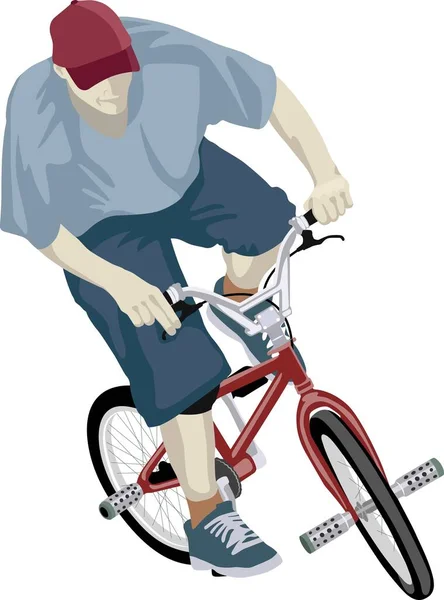 Bmx Rider Vector Illustration — Vettoriale Stock