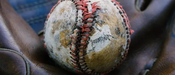 Vecchio Grunge Palla Baseball Texture — Foto Stock