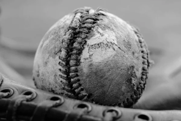 Крупный План Бейсбольного Мяча Спортивная Концепция — стоковое фото