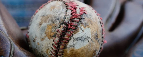 Крупный План Бейсбольного Мяча Спортивная Концепция — стоковое фото