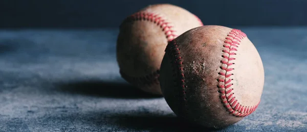 Gros Plan Des Balles Baseball Concept Sportif — Photo